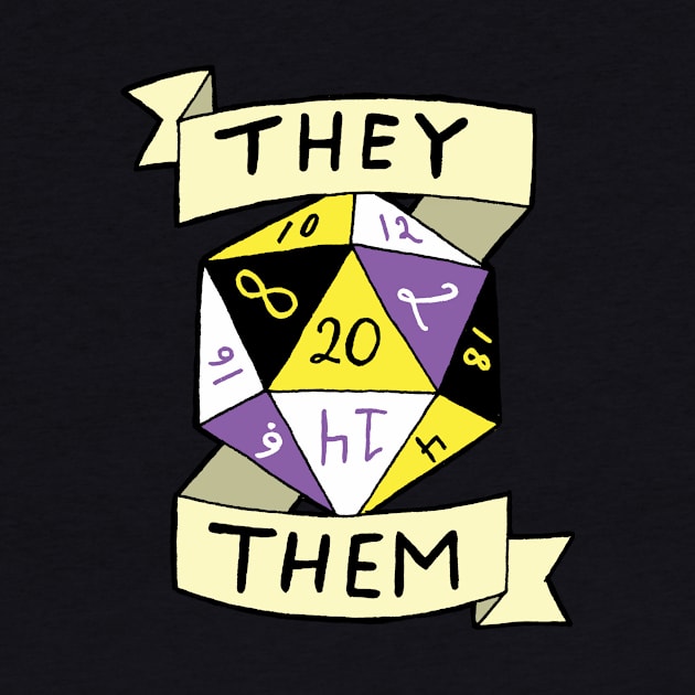 LGBTQIA+ Nonbinary They Them d20 TTRPG Pronoun Dice by FatCatSwagger